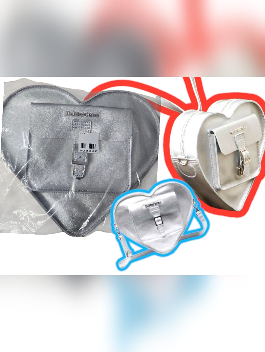 Dr. Martens Silver Heart Crossbody Bag